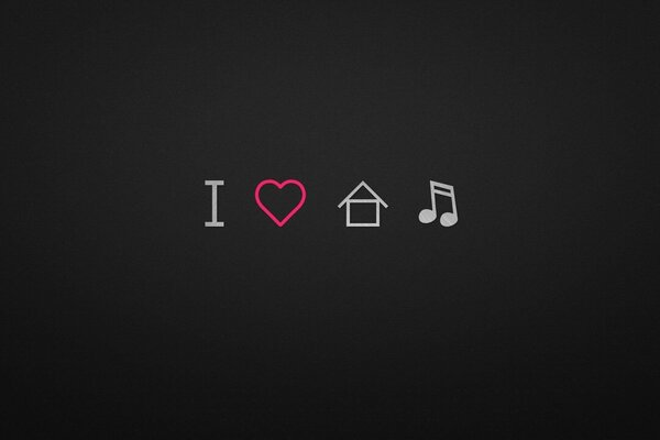 Gosto de ouvir música em casa.