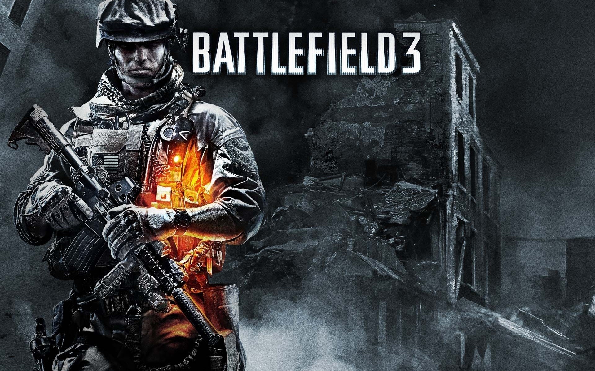 battlefield uomo adulto da solo militare fumo fiamma guerra video giochi battaglia