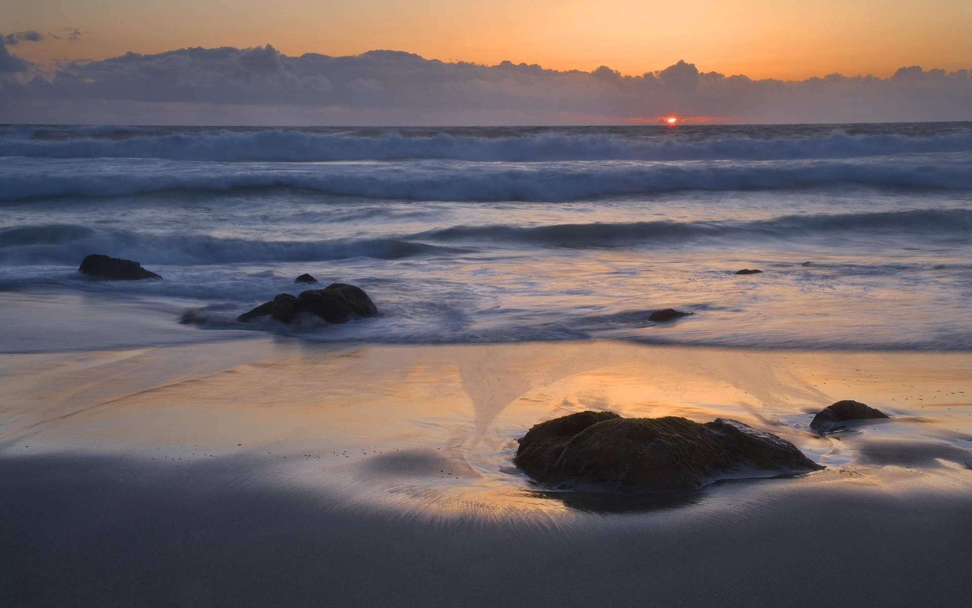 sommer sonnenuntergang wasser dämmerung abend strand dämmerung ozean meer meer landschaft landschaft brandung sonne gutes wetter wolken