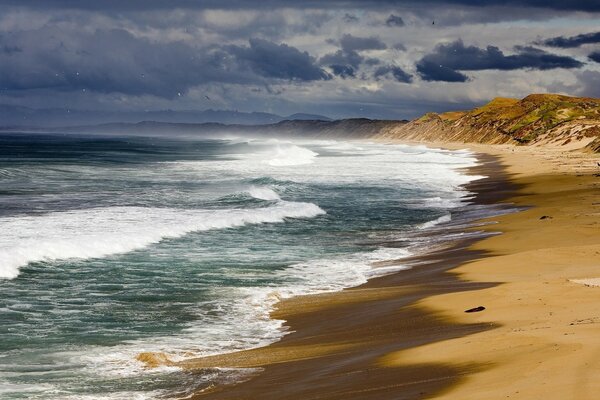 Seashore with sandy beach