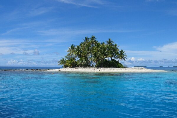 A small island in the middle of the sea