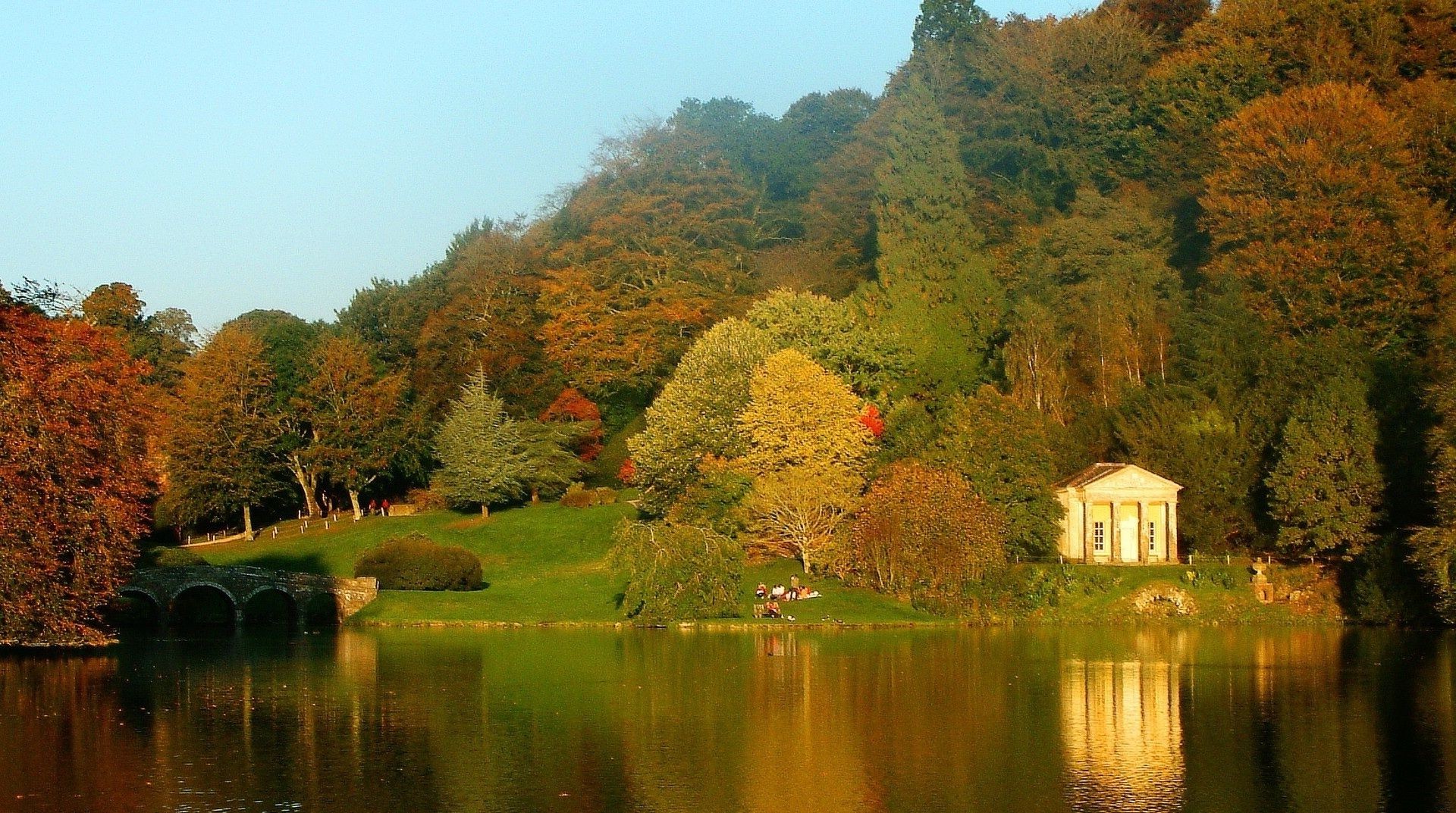 湖泊、水、秋 树 外 河流、性质、木材、旅行、景观的反思 叶、游泳池、plesid 公园