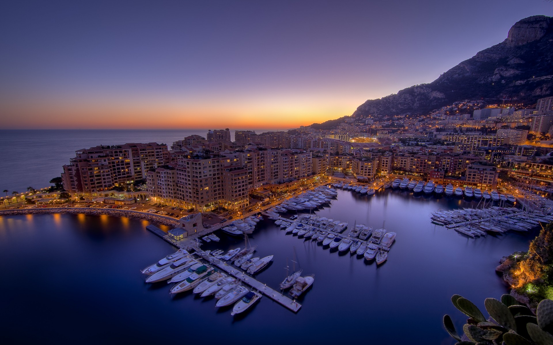 other city water city travel architecture sunset reflection river dusk sky cityscape dawn evening lake skyline boats city lights high dynamic range monaco ocean orange photography seascape