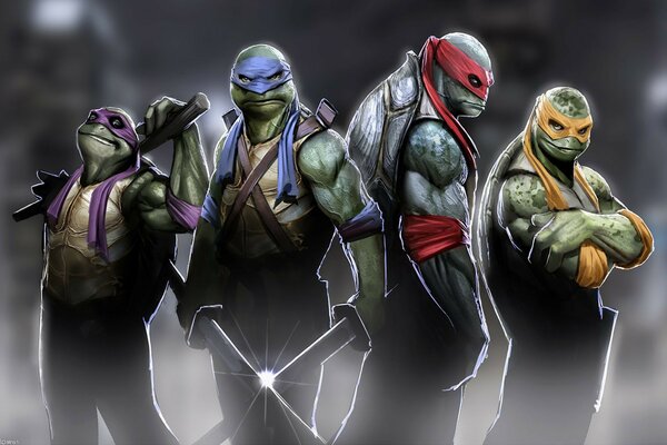 Las famosas tortugas ninja en el gráfico