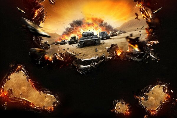 Scène du jeu d ordinateur World of Tanks