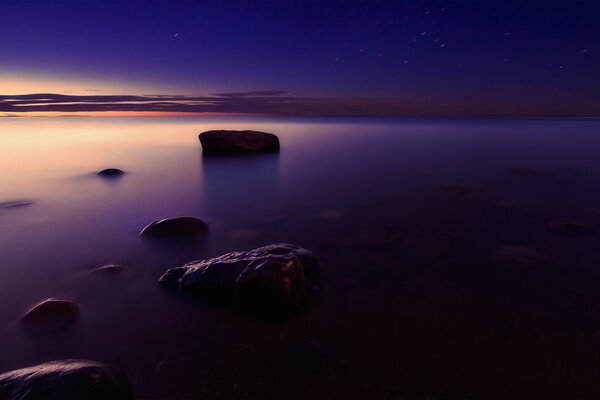 Coucher de soleil vue sur la mer