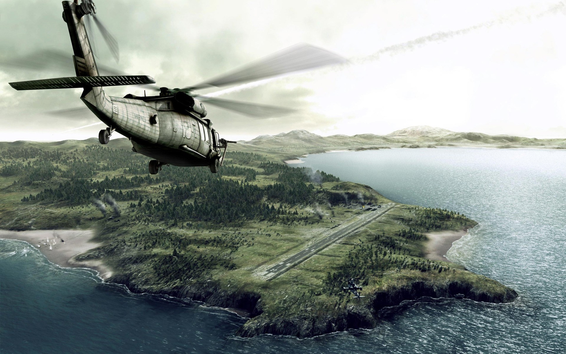 städte und architektur wasser hubschrauber reisen transportsystem auto flugzeug flugzeug himmel meer landschaft meer militär im freien ozean insel spiele