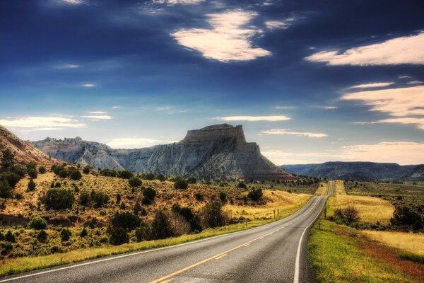 A beautiful landscape from the road going into the distance