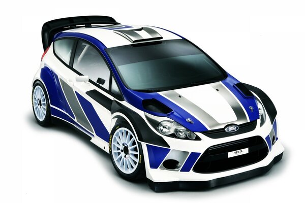 Carro esportivo Ford com rodas azuis