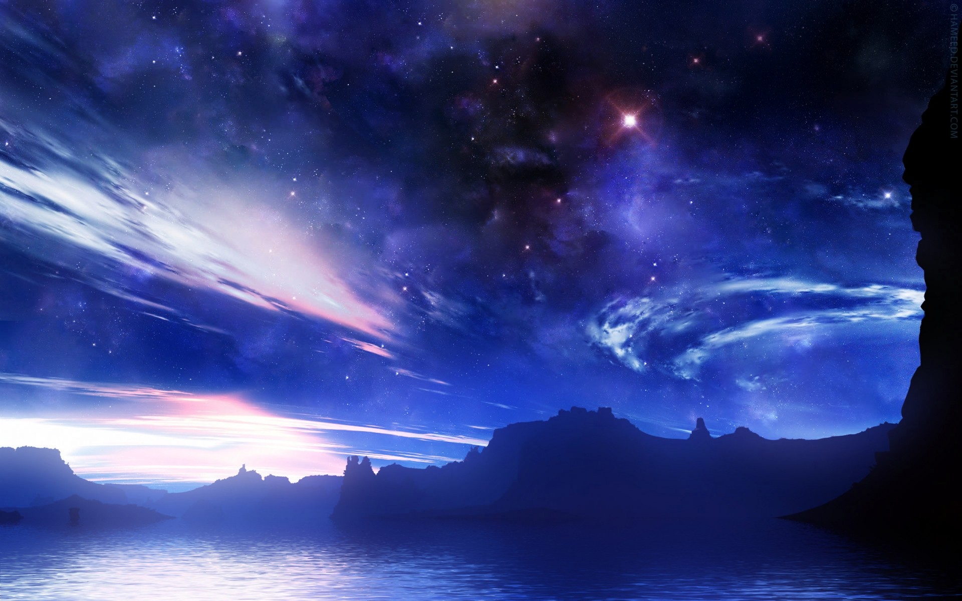 photo manipulation moon sky astronomy space galaxy planet exploration sun nature evening stars blue