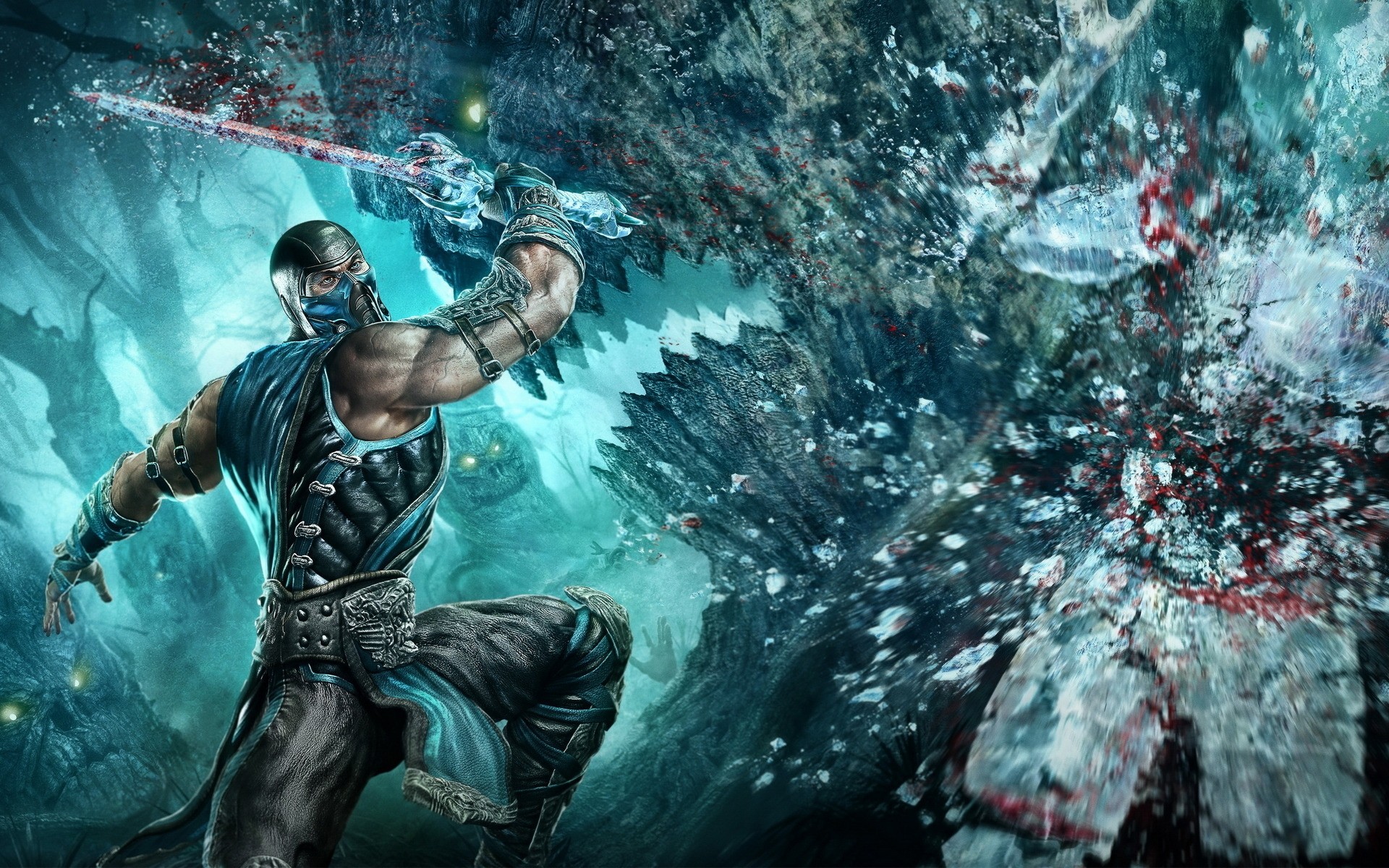 other games unterwasser eine person erwachsene kunst malerei spiele szene blut mortal kombat