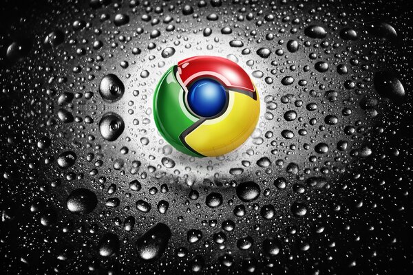 Browser button with raindrops