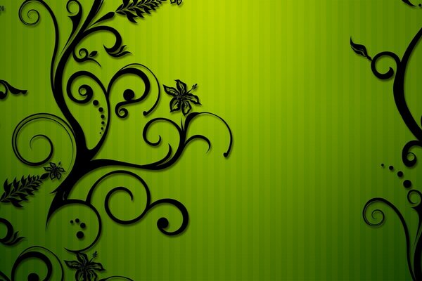 Green background. Beautiful drawing. Wallpaper