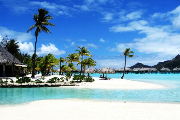 Sandy beach with clear blue sea