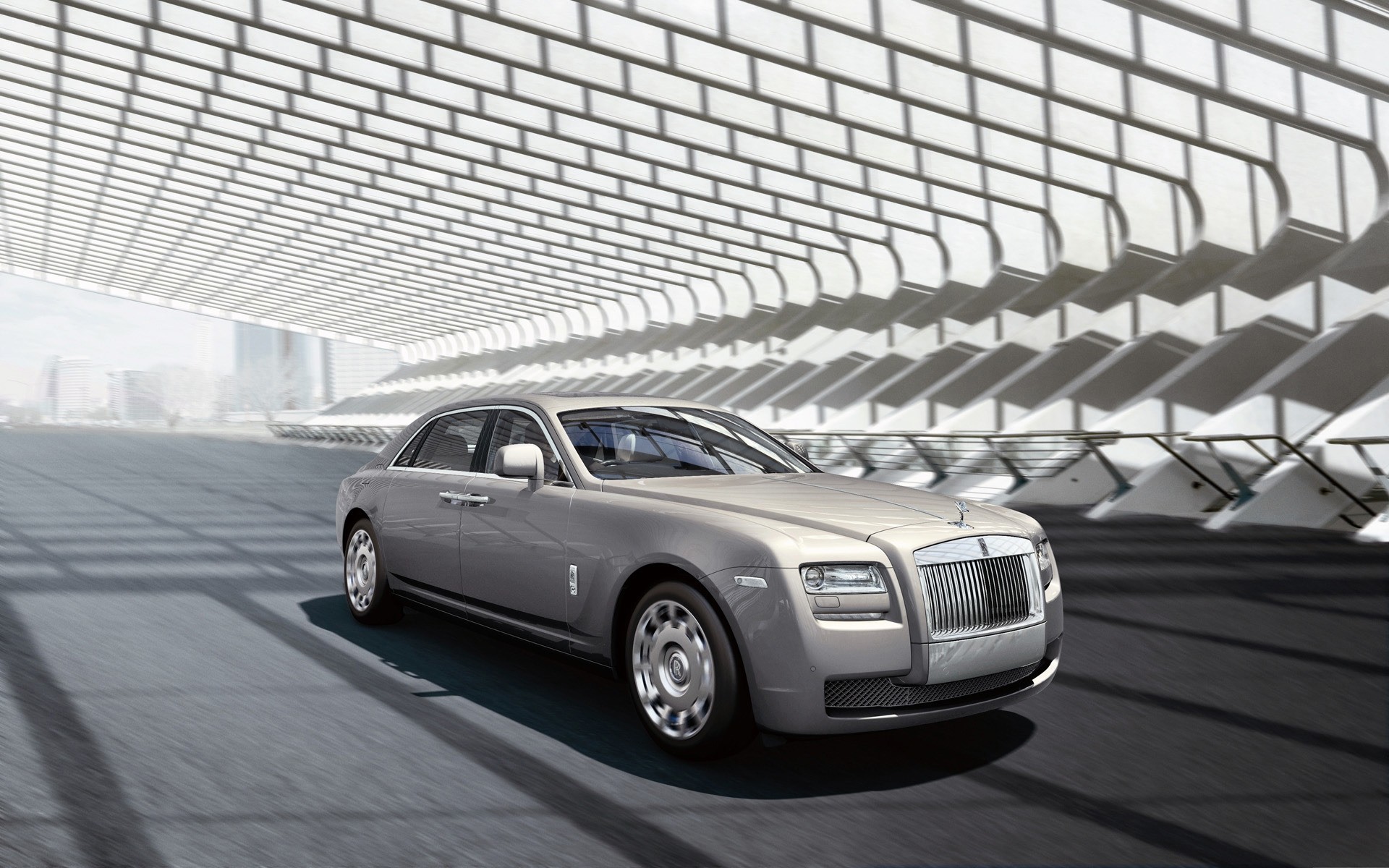 rolls royce voiture chaussée rapide système de transport voiture asphalte flou