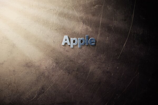 Apple lettering in gray letters