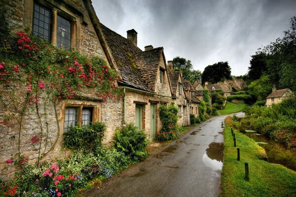 A beautiful house on the road on a journey