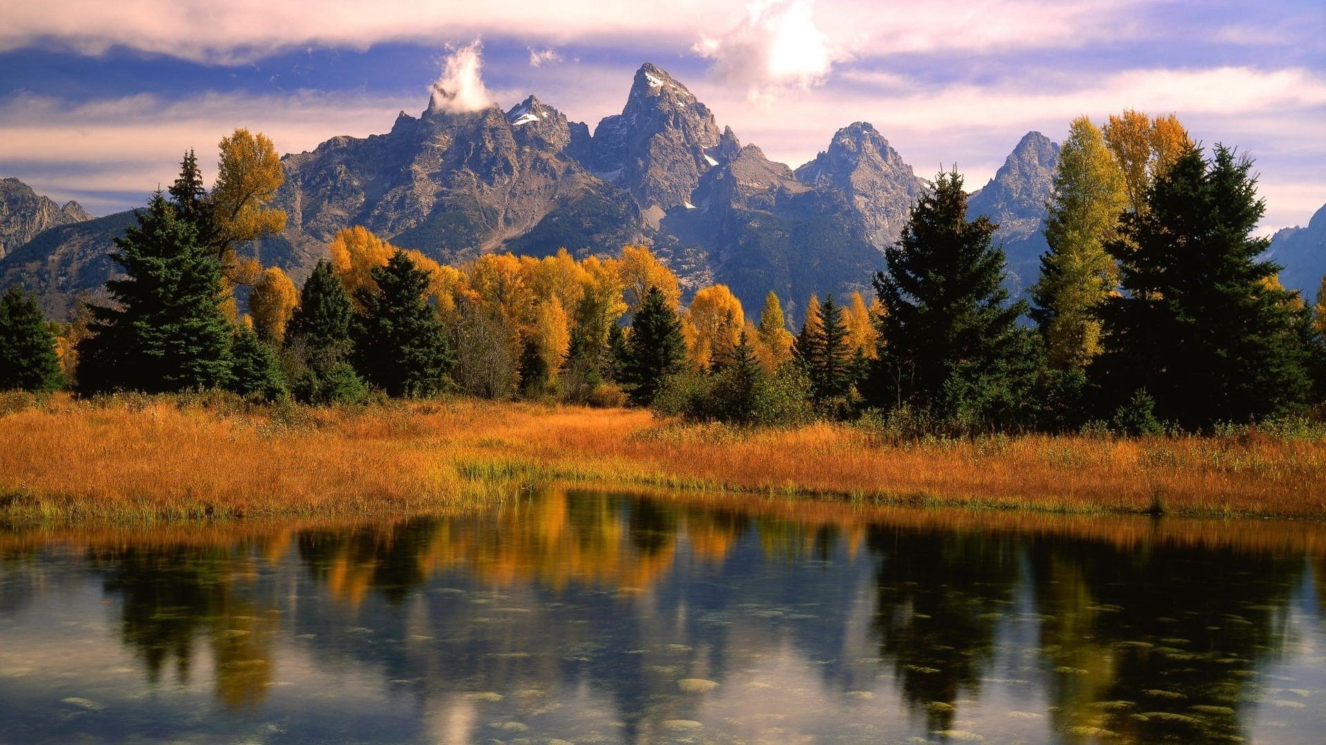 осень горы лес отражение autumn mountains forest reflection загрузить