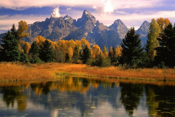 Mountain landscape lake