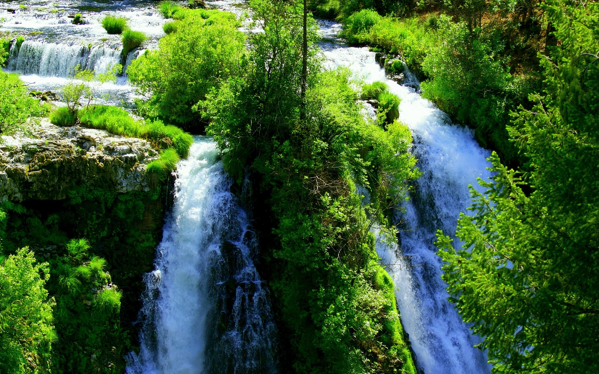 landscapes waterfall water nature river stream cascade wood outdoors leaf landscape rock wet fall summer creek travel park flow moss green trees plants