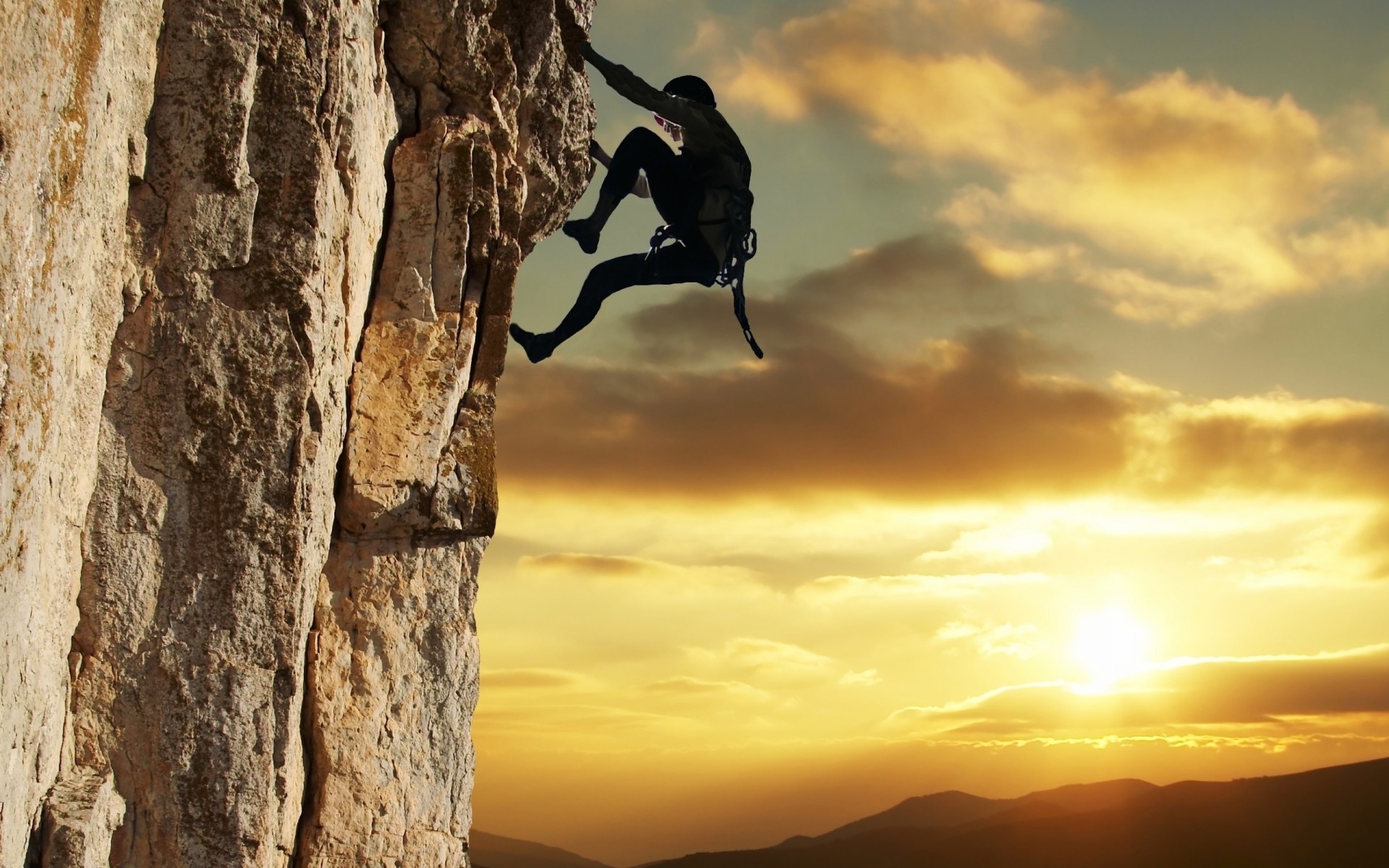 arrampicata su roccia tramonto scalatore arrampicarsi arrampicata su roccia cielo all aperto avventura alba sfida illuminato coraggio