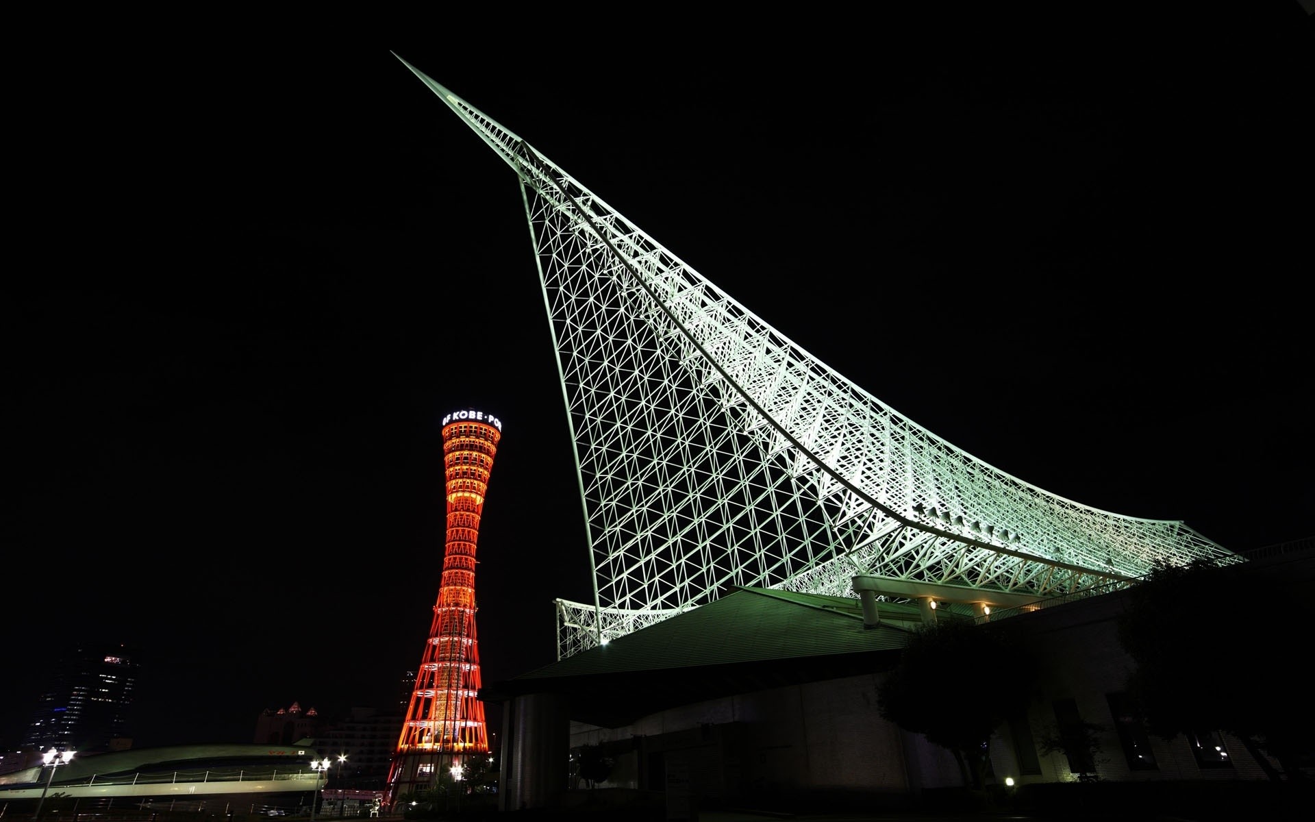 japonia most architektura podróże miasto niebo wieczór miejski budownictwo