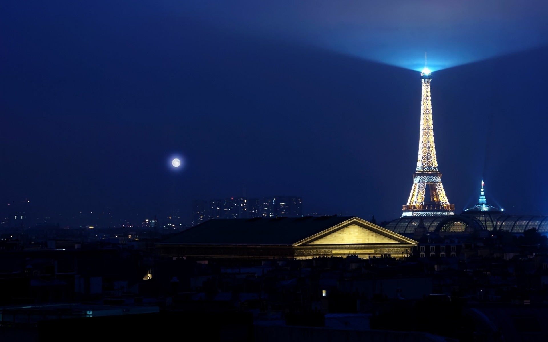 francia tramonto luna sera crepuscolo città architettura cielo viaggi acqua alba luce all aperto città