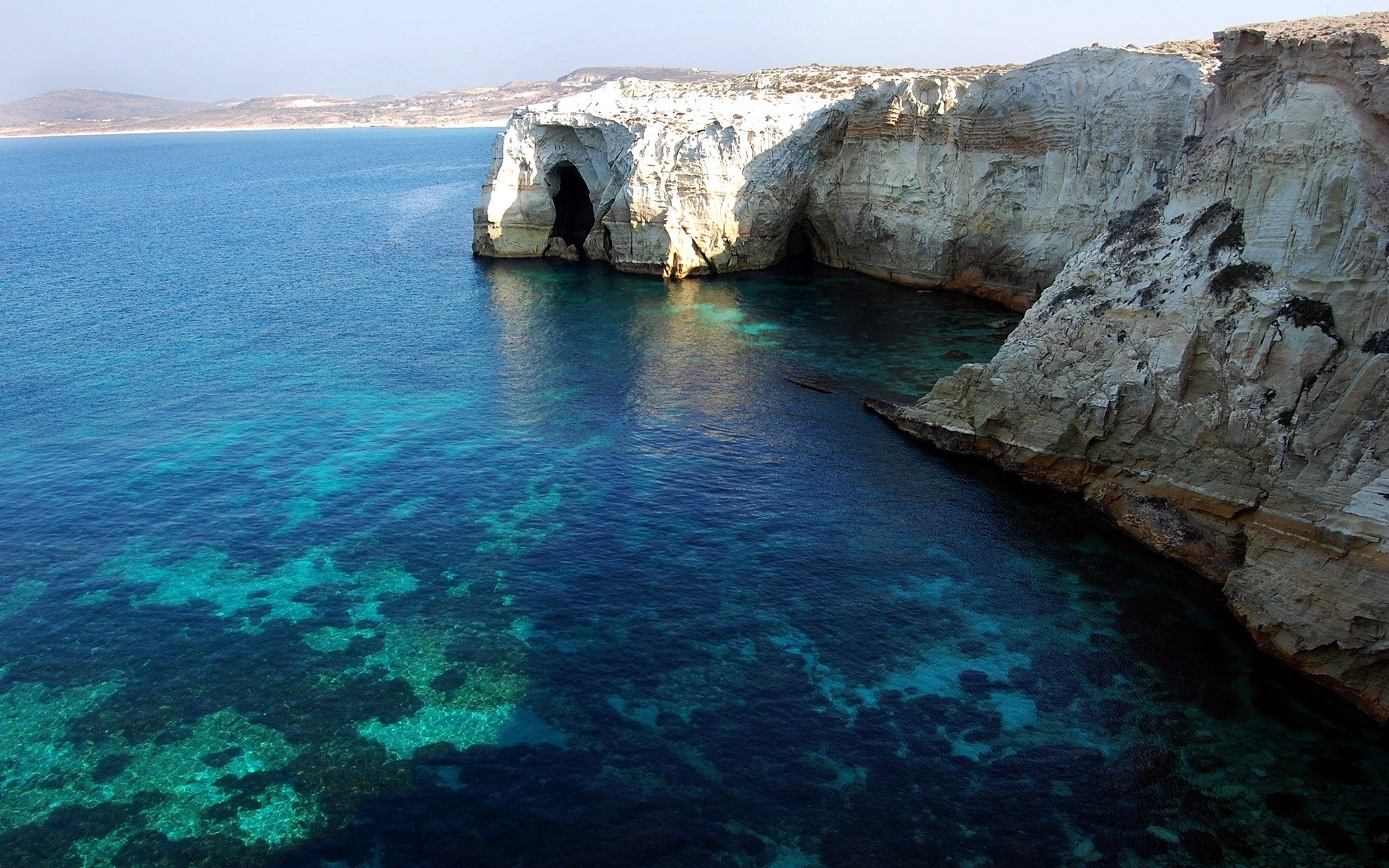 grèce eau voyage mer océan mer paysage paysage nature plage rock baie grotte turquoise vacances vacances en plein air île scénique été