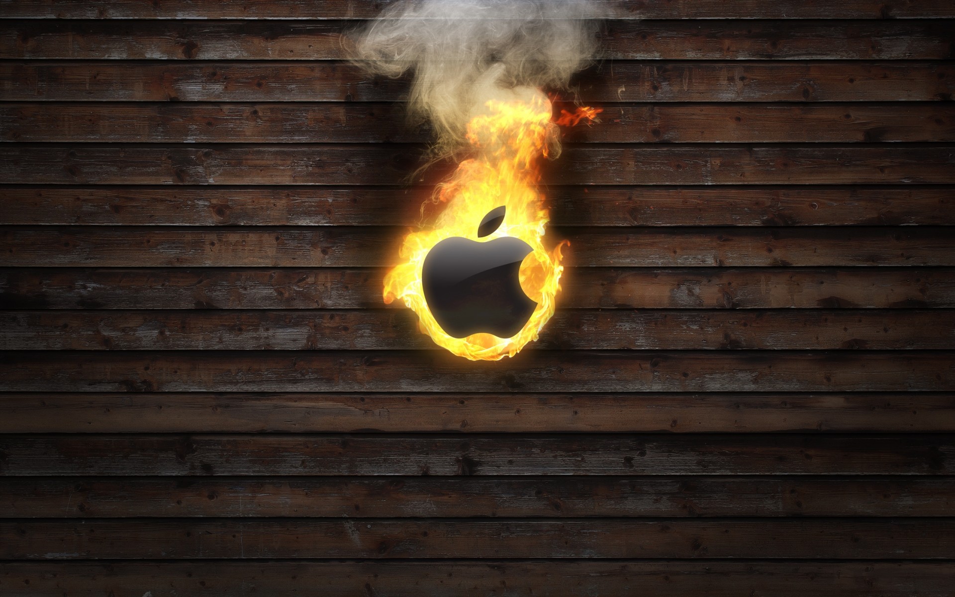 apple flamme holz desktop aus holz rauch heiß warm alt brennen warm abstrakt farbe logo hintergrund feuer