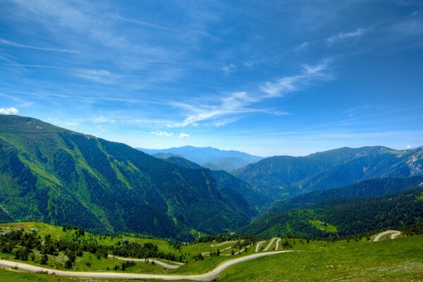 山景观。 山谷