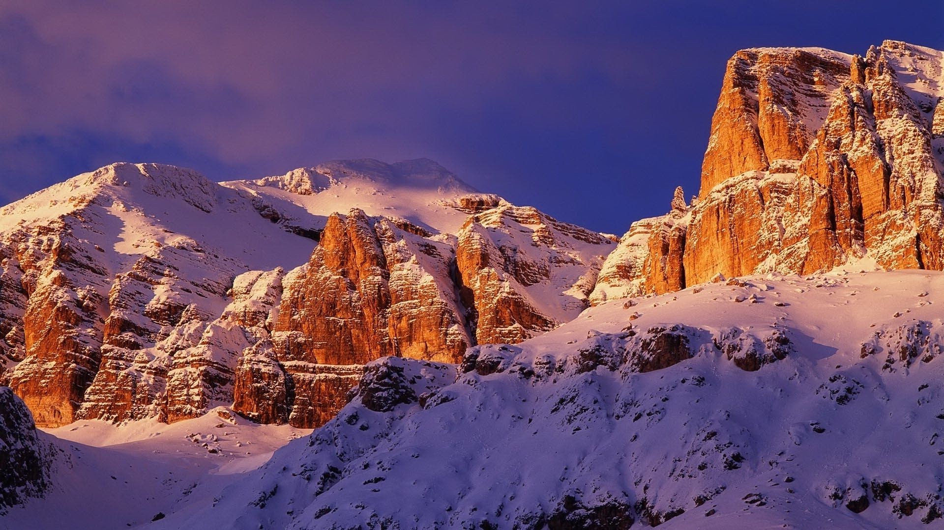 hiver neige montagnes voyage paysage ciel scénique à l extérieur nature coucher de soleil rock pinnacle aube