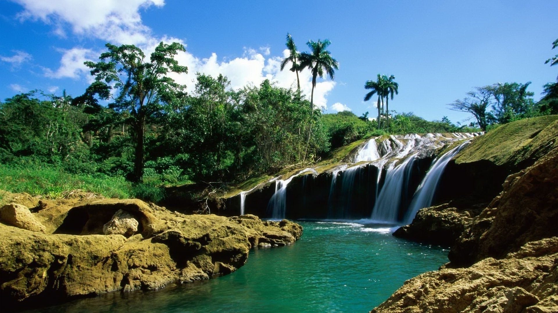 wasserfälle wasser tropisch reisen natur paradies urlaub sommer baum rock strand meer landschaft landschaft schön insel ozean himmel tourismus im freien