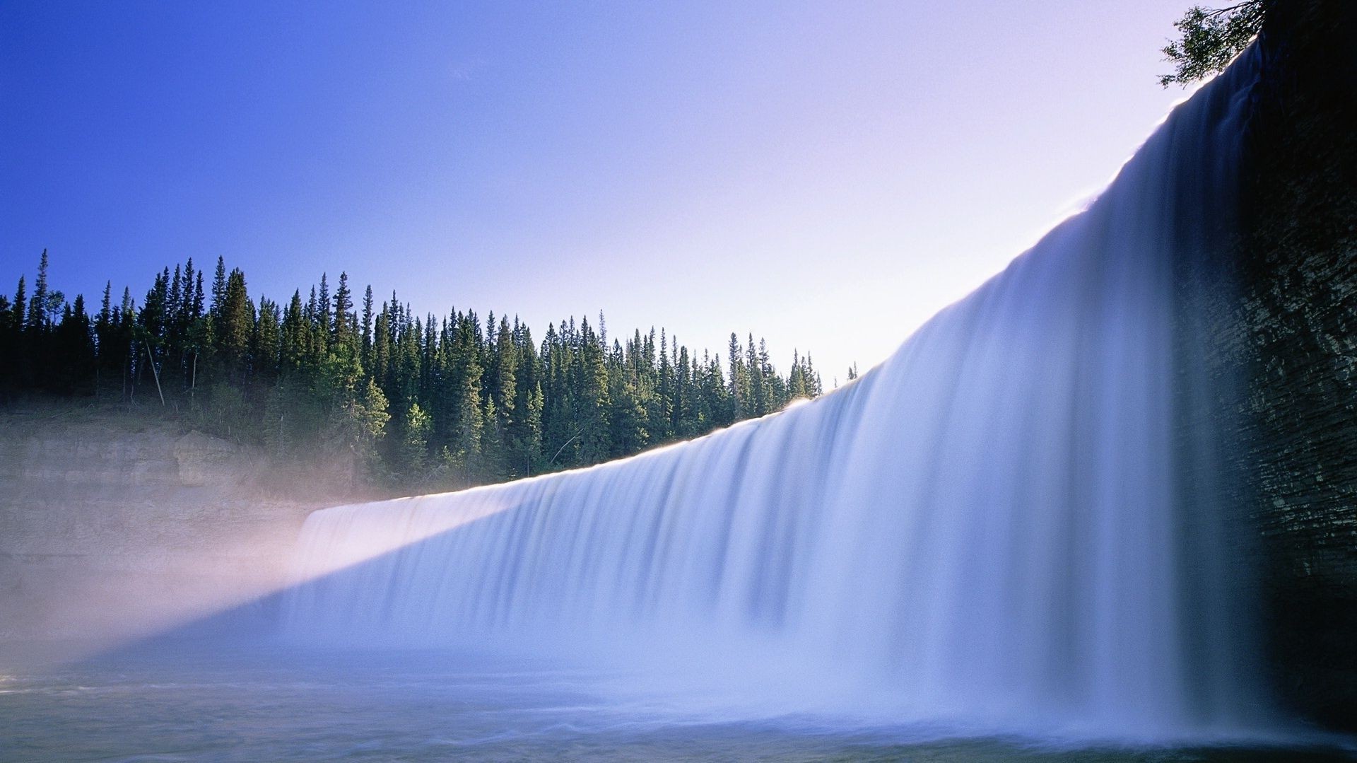 cascades eau paysage neige nature en plein air voyage brouillard hiver