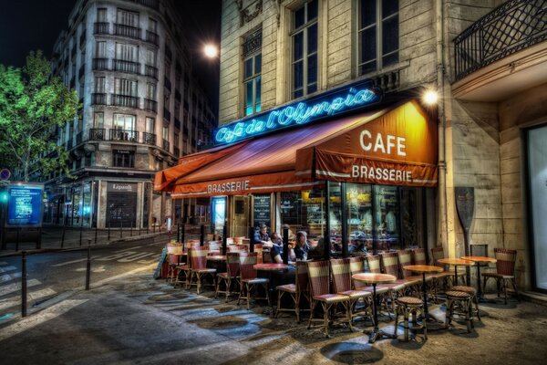 Night cafe in France