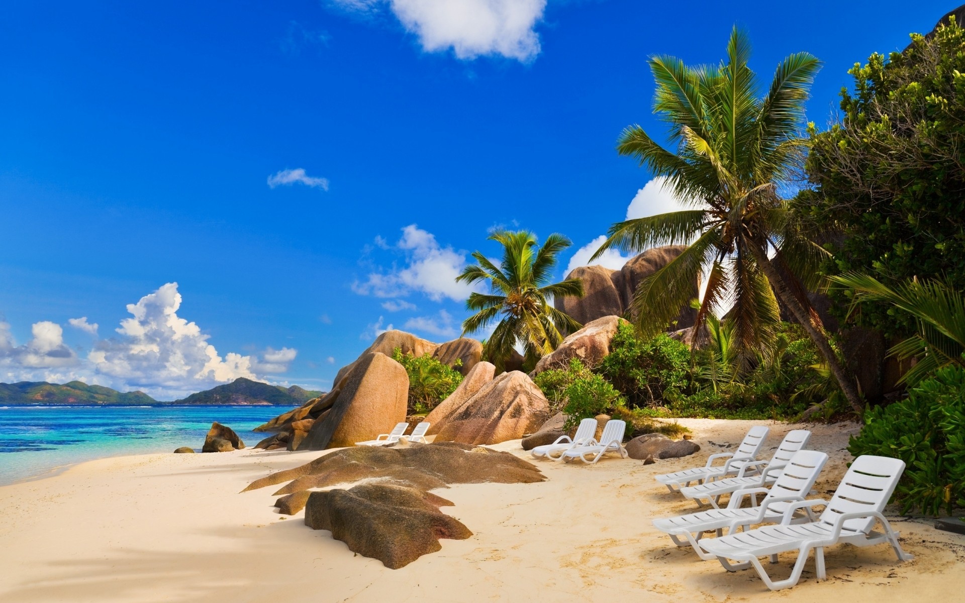 paysage tropical sable plage détente idylle voyage vacances palm île turquoise été exotique station balnéaire mer eau soleil paradis océan noix de coco mer ciel