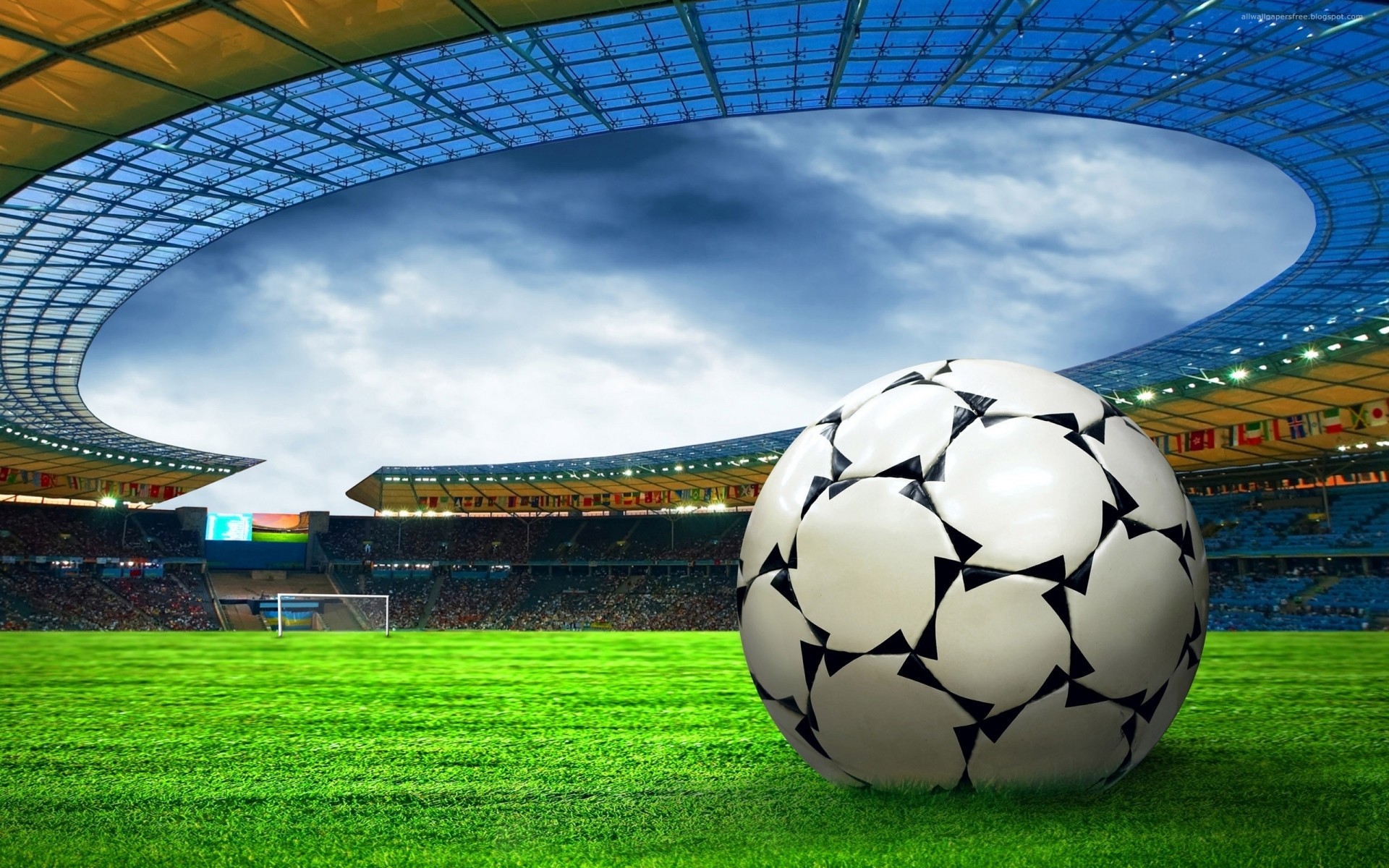 football football balle stade sport concurrence ciel but jeux herbe champ