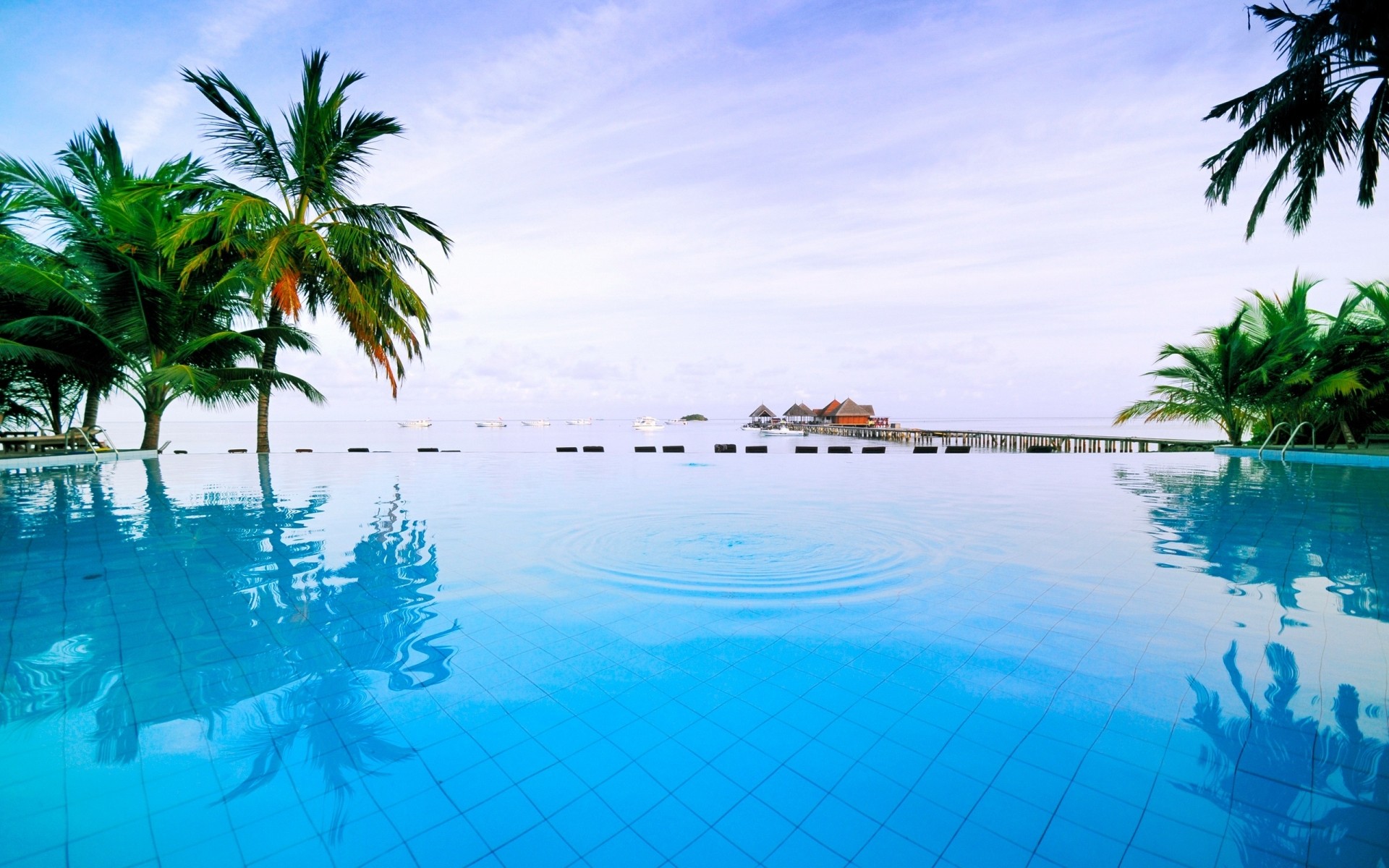 paysage tropical station balnéaire plage paradis vacances palm océan exotique île eau voyage été détente idylle mer sable soleil noix de coco paysage lagune mer