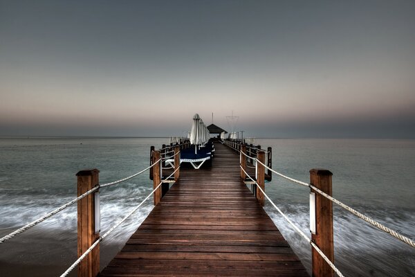 Pier to the ocean on the desktop