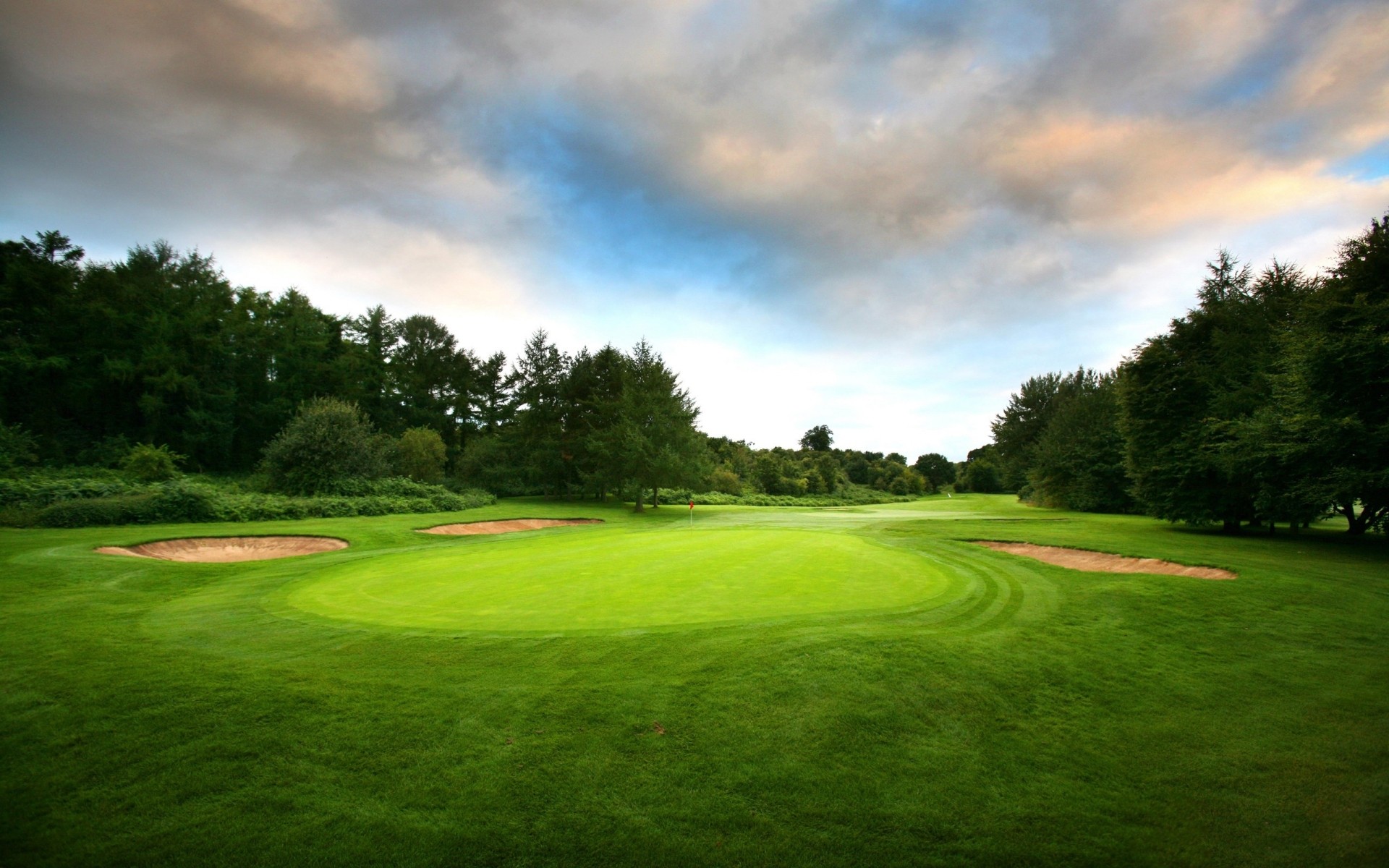 paysage golf herbe bip paysage pelouse golfeur fairway à l extérieur arbre bien sûr tee lumière du jour ciel champ été nature vert forêt