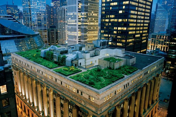 Beautiful architecture on the roof of a skyscraper