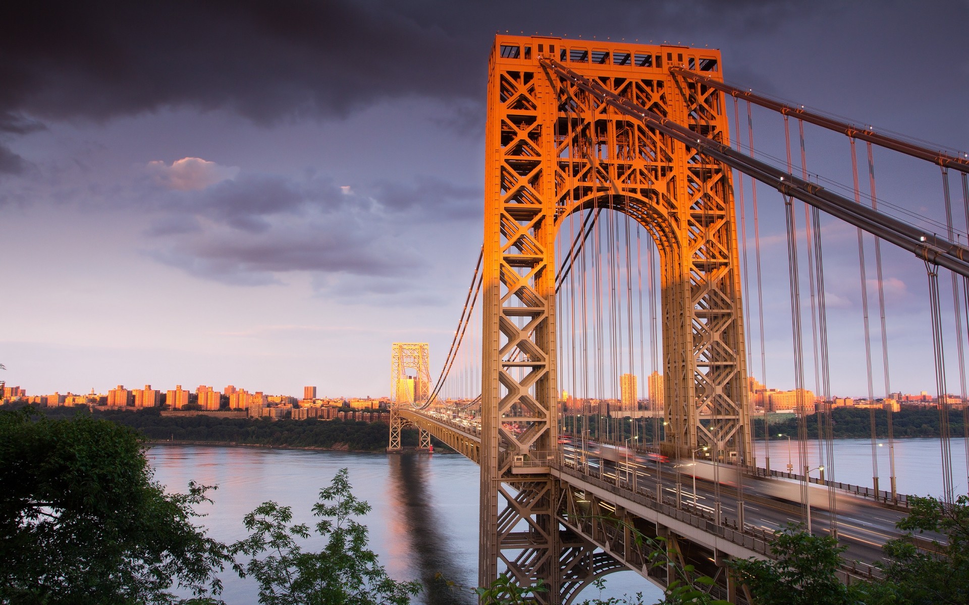 stati uniti d america ponte acqua cielo architettura viaggi fiume riflessione all aperto città costruzione collegamento casa tramonto ponte sospeso new york nj