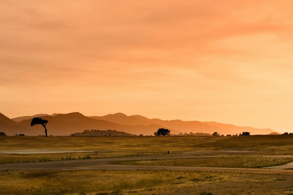 Wüste bei Sonnenuntergang Tageslandschaft