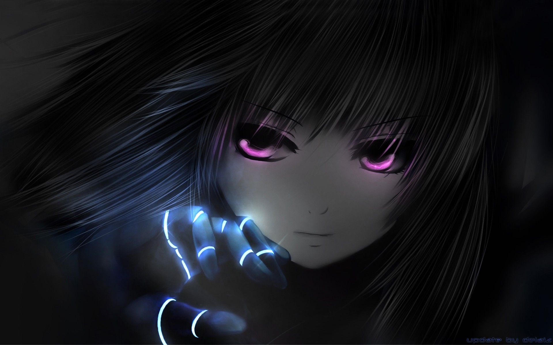 cartoons girl portrait dark desktop beautiful abstract light fantasy face bright art anime