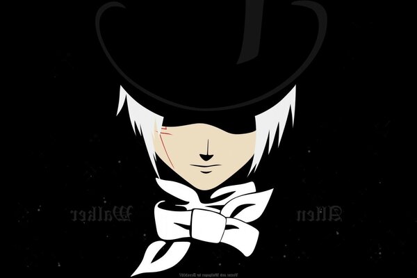 Anime character in a black hat