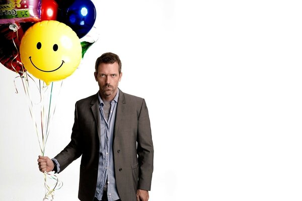 Actor photo with balloons