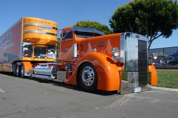 Fantastic bright trailer truck