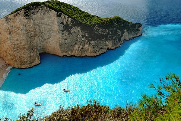 Greece, seawater and green coast