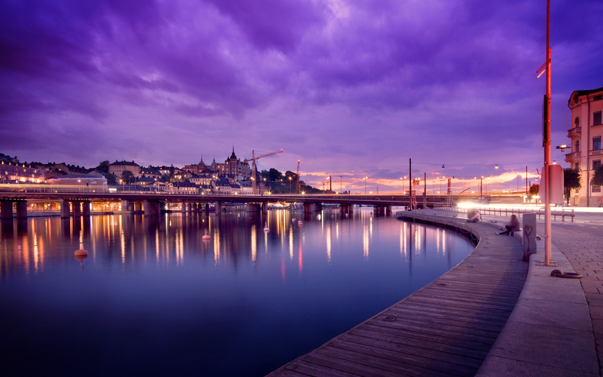 altre città acqua tramonto molo crepuscolo ponte città riflessione viaggi alba fiume mare cielo sera architettura porto casa oceano città lungomare skyline urbano svezia viola