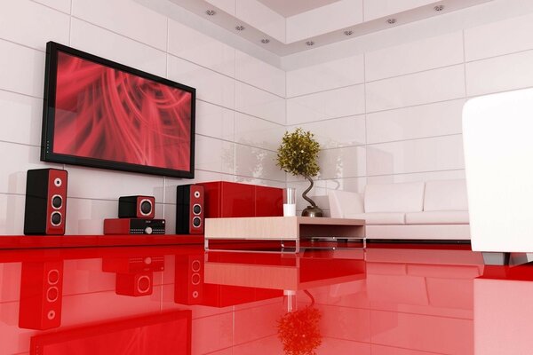 Interior furniture home theater gloss