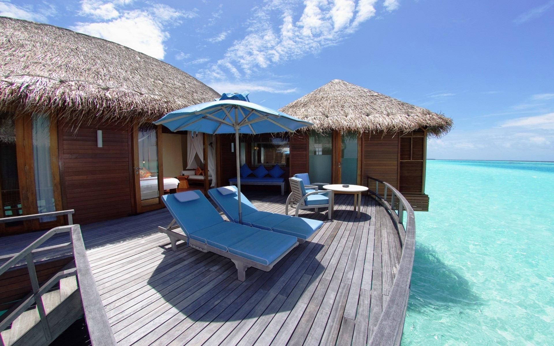 estate resort hotel sedia vacanza relax tropicale bungalow viaggi lusso spiaggia oceano vacanza idillio esotico paradiso capanna acqua legno turchese mare maldive